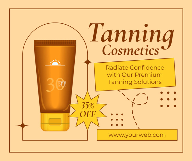 Tanning Cosmetics for Shining Beauty Facebookデザインテンプレート