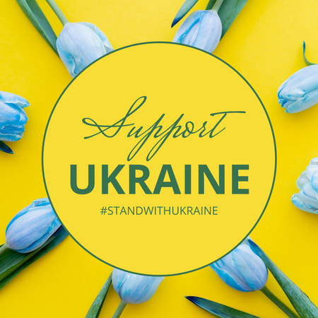 Plantilla de diseño de Soporte de Flores para Ucrania Instagram 