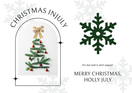 Merry Christmas in July Greeting Postcard A5 Design Template