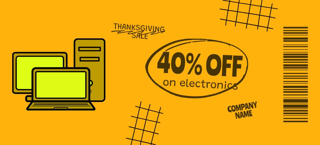 Template di design Gadgets Sale on Thanksgiving with Big Discount Coupon 3.75x8.25in