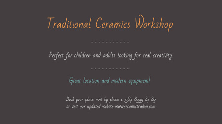 Traditional Ceramics Workshop promotion FB event cover Design Template