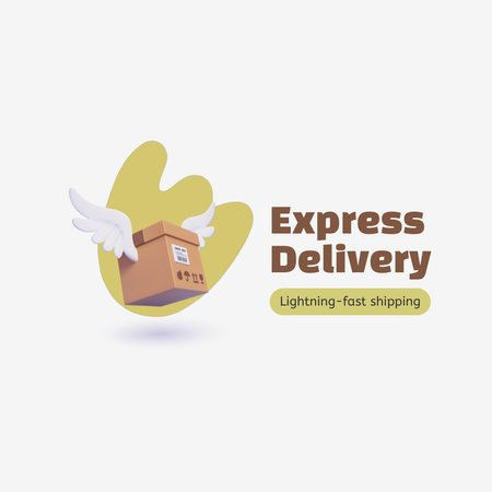 Kutu ve Kolilerin Ekspres Teslimatının Promosyonu Animated Logo Tasarım Şablonu