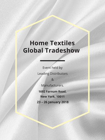 Home Textiles event announcement White Silk Poster US Modelo de Design