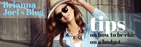 Blog Promotion with Stylish Woman Email header Modelo de Design