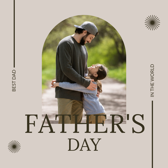 Father Hugs Happy Daughter Instagram Design Template