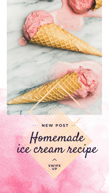 Melting Homemade Ice Cream Sale Instagram Story Design Template