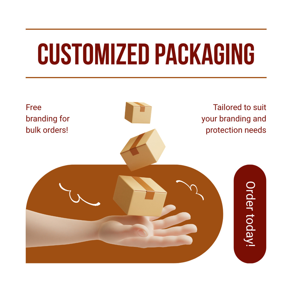 Ontwerpsjabloon van Instagram van Customized Packaging and Delivery Services