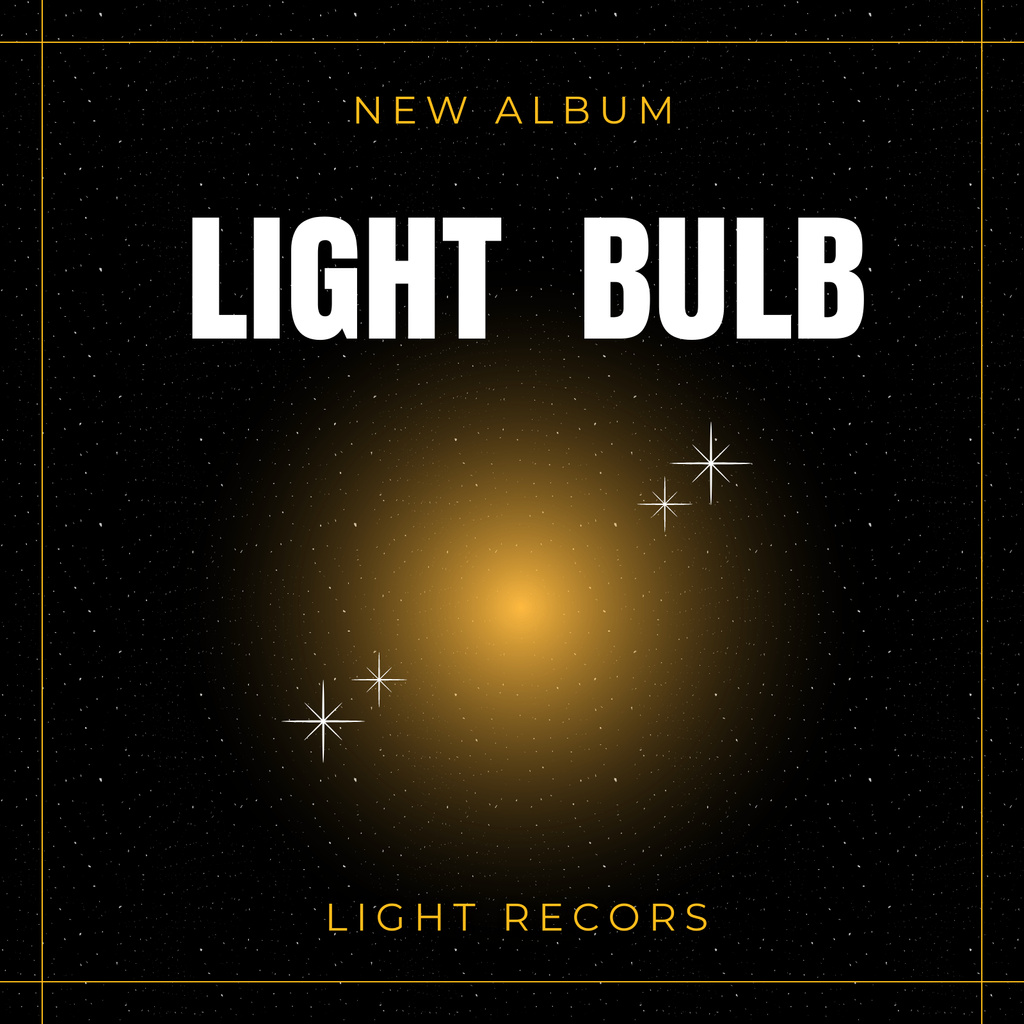 New Music Album Performance with Bulb Album Cover Design Template