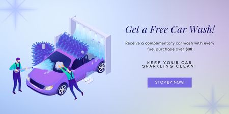 Modèle de visuel Offre de service de lavage de voiture gratuit - Twitter