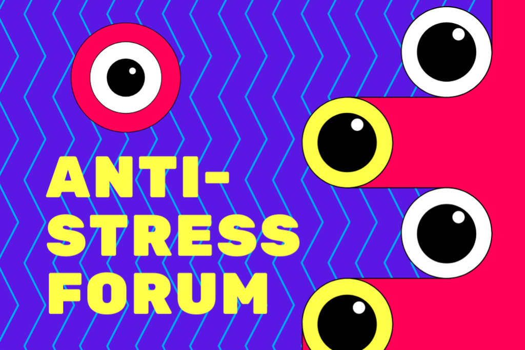 Anti-Stress Forum Announcement Postcard 4x6inデザインテンプレート