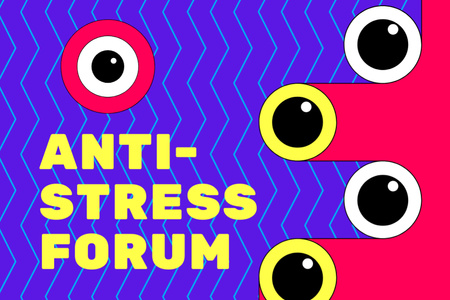 Designvorlage Ankündigung des Anti-Stress-Forums für Postcard 4x6in