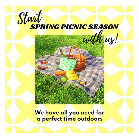 Sets For Picnic Season Promotion Animated Post Design Template