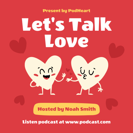 Plantilla de diseño de Nuevo episodio del programa con Talking Hearts Podcast Cover 