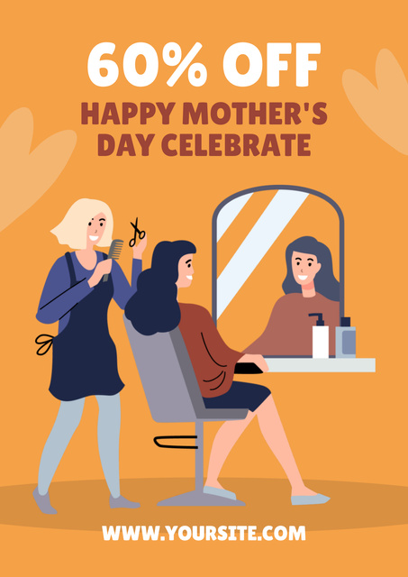 Ontwerpsjabloon van Poster van Discount Offer on Beauty Services on Mother's Day