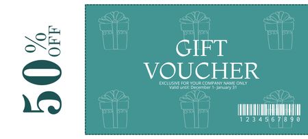 Gift Voucher Discount Coupon 3.75x8.25in Design Template
