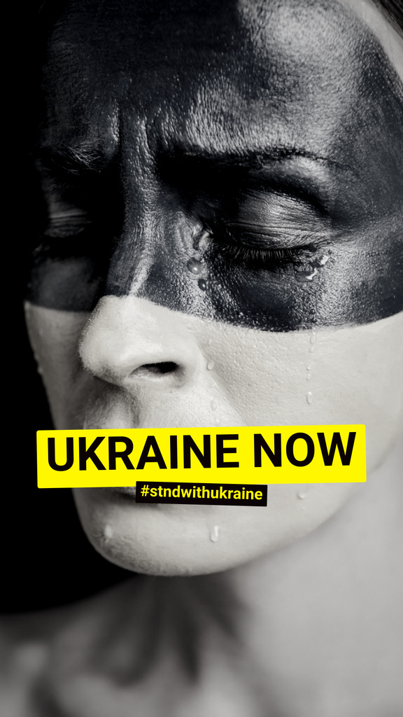 Appeal To Stand With Ukraine Now Instagram Story Πρότυπο σχεδίασης
