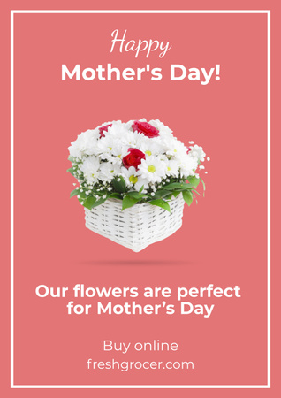 Flowers on Mother's Day Poster Design Template
