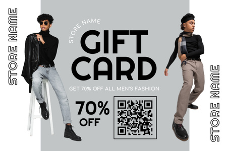 Fashion Collection Gift Voucher with Stylish African American Gift Certificate Design Template