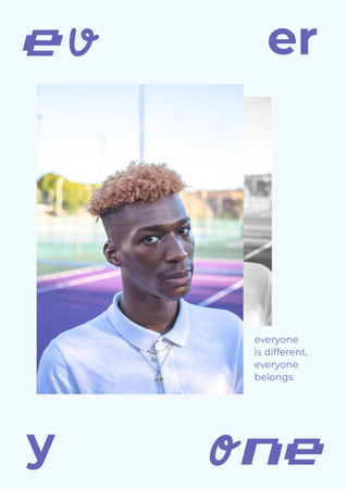 Template di design Protest against Racism with Young Guy Poster