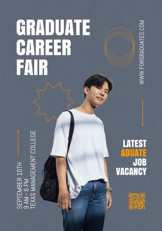 Ontwerpsjabloon van Poster 28x40in van Graduate Career Fair Announcement with Student