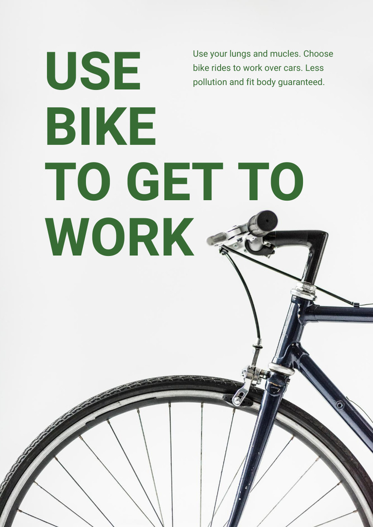 Ecological Bike to Work Concept Poster A3 Modelo de Design