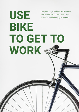 Ecological Bike to Work Concept Poster A3 Design Template