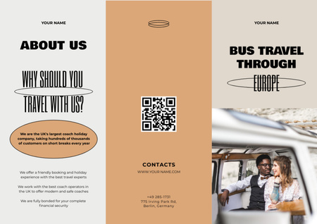 Plantilla de diseño de Bus Travel Tours Offer Brochure 