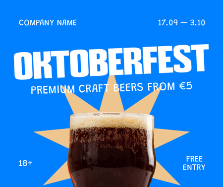 Craft Beer For Oktoberfest Celebration Offer Facebook Design Template