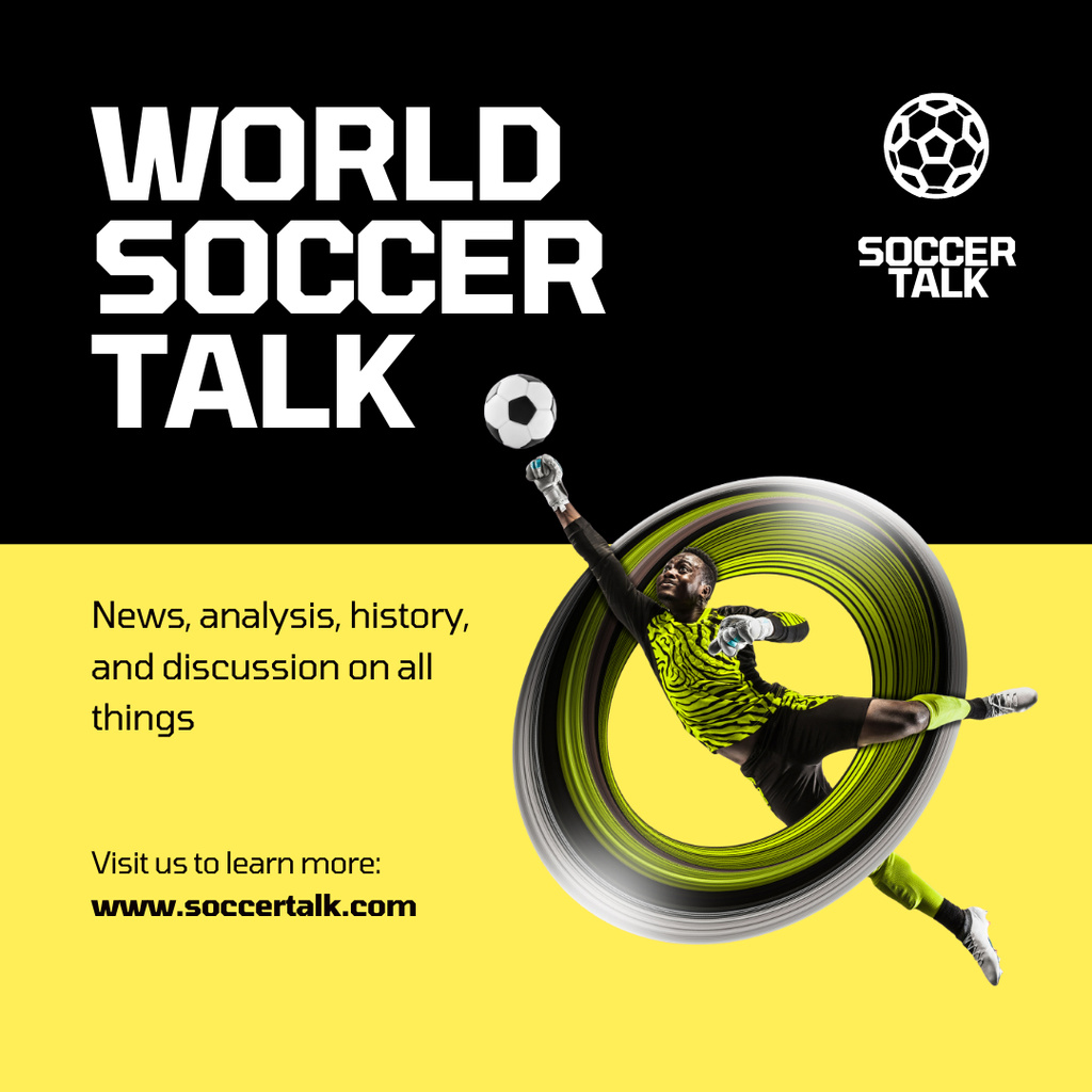 World Soccer Talk Announcement Instagram Design Template