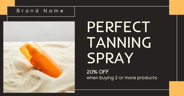 Perfect Tanning Spray at Discount Facebook AD Πρότυπο σχεδίασης