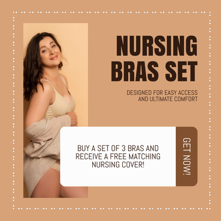 Comfortable Bra Sets for Pregnancy and Nursing Animated Post Design Template
