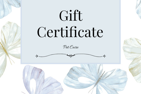 Gift Certificate for pet care service Gift Certificate Design Template