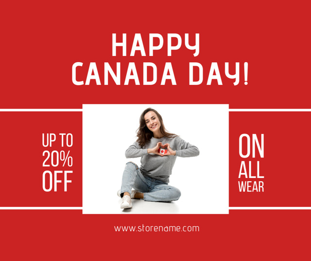 Ontwerpsjabloon van Facebook van Canada Day Clothing Sale Announcement