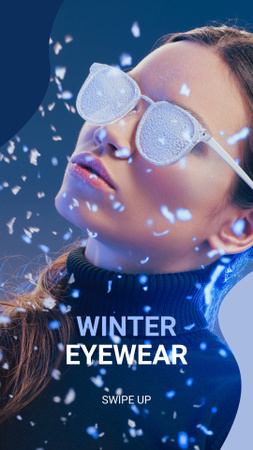 Winter Eyeglasses Ad Instagram Story tervezősablon