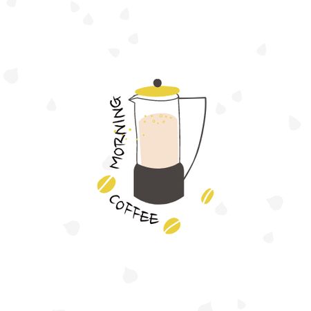 Plantilla de diseño de Cafe Ad with Coffee Maker Logo 