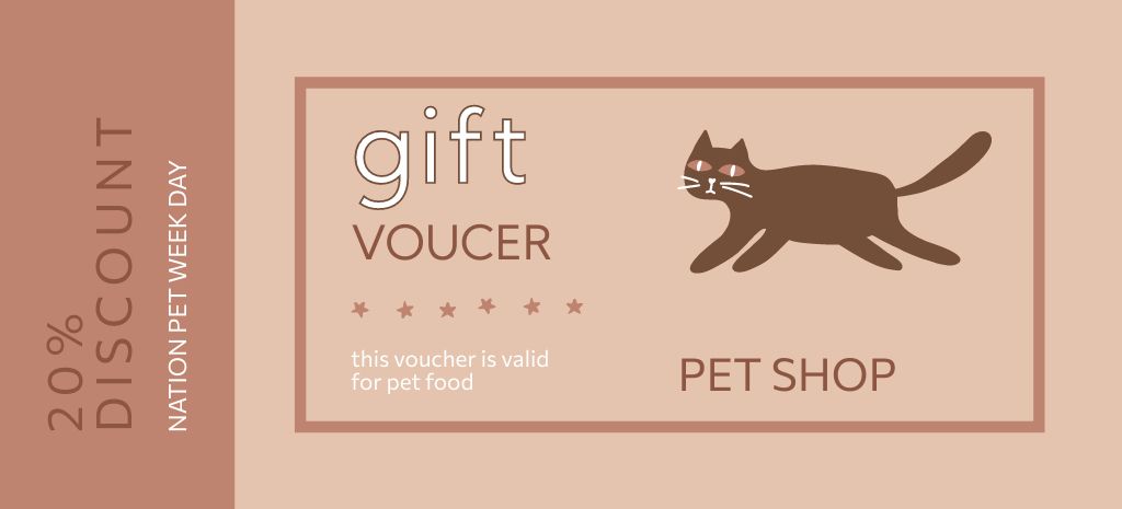 National Pet Week Promo Voucher In Pet Shop Coupon 3.75x8.25in Šablona návrhu