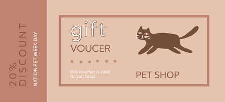 National Pet Week Promo Voucher In Pet Shop Coupon 3.75x8.25in Design Template