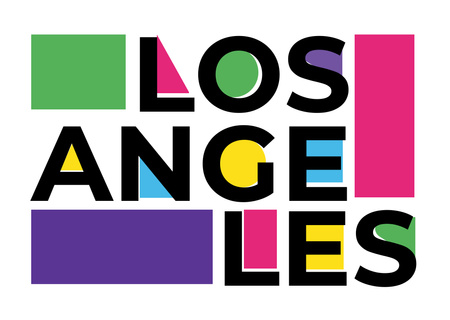 Platilla de diseño Los Angeles colorful Inscription Card