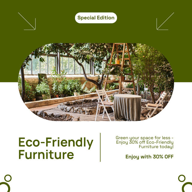 Ontwerpsjabloon van Instagram van Offer of Furniture Made from Eco-Friendly Materials