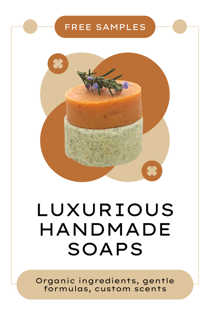 Template di design Natural Body Soap Samples Pinterest