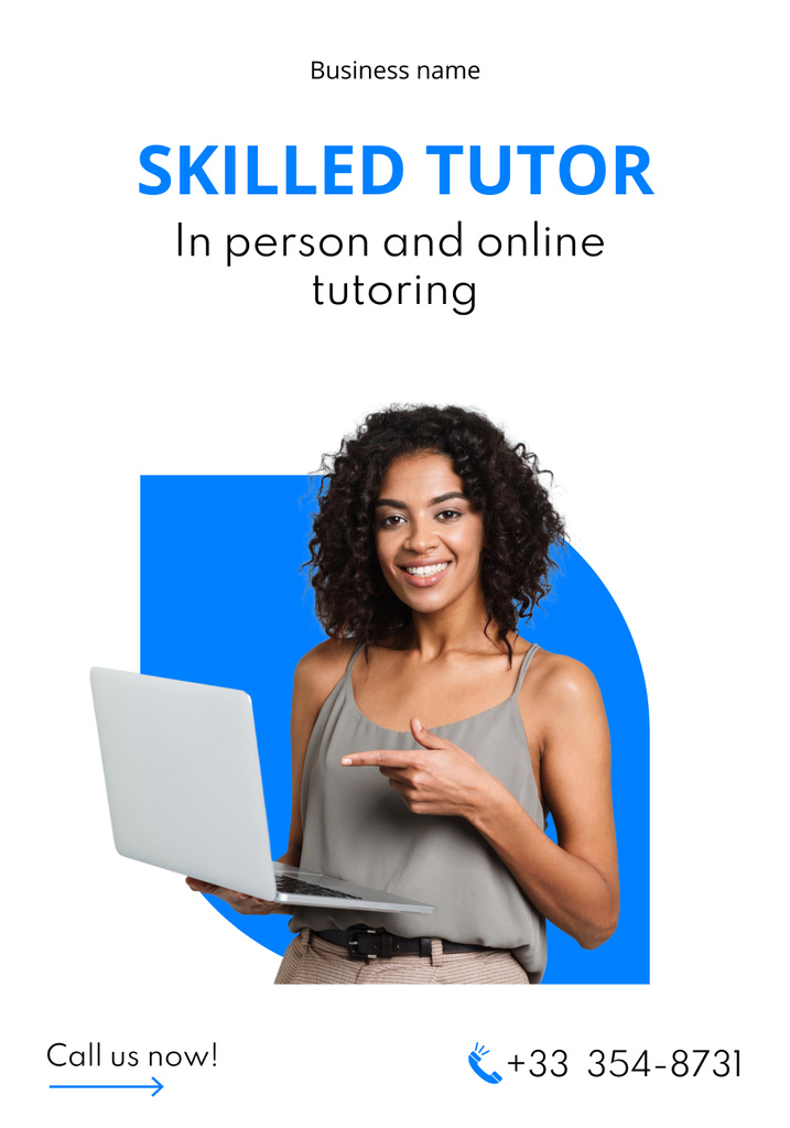 Skilled Tutor's Services Offer Poster 28x40in Design Template