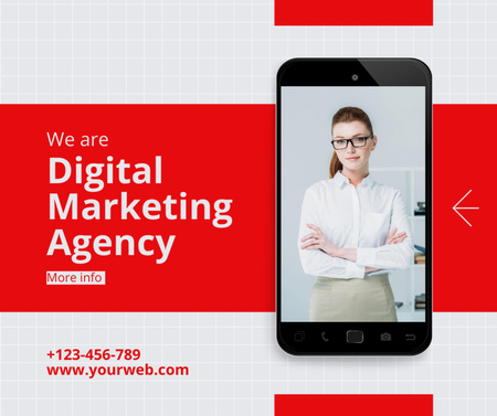 Designvorlage Digital Marketing Agency Services Ad für Facebook
