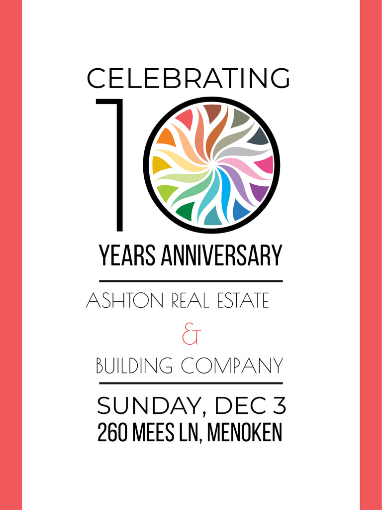 Celebrating company 10 years Anniversary Poster US Design Template