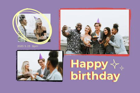 Bright Birthday Holiday Celebration Mood Board – шаблон для дизайну