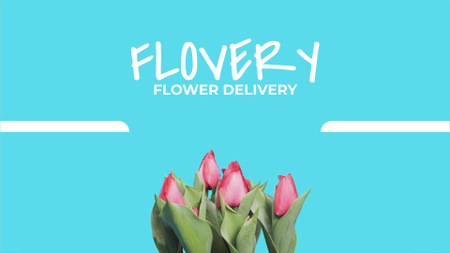 Florist Services Ad Growing and Blooming Tulips Full HD video Design Template