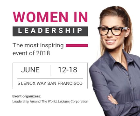 Ontwerpsjabloon van Medium Rectangle van Women in Leadership event