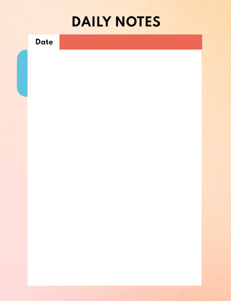 Simple Daily Planner for Daily Notes Notepad 107x139mm – шаблон для дизайну
