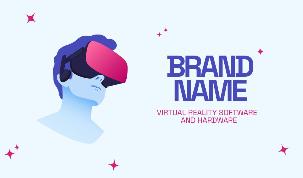 Man in Virtual Reality Glasses Business card Tasarım Şablonu