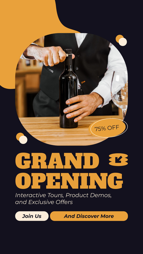 Template di design Wine Offer for Grand Opening Instagram Story