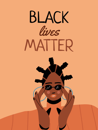 Afrikalı Amerikalı Kadınla Irkçılığa Karşı Protesto Poster US Tasarım Şablonu